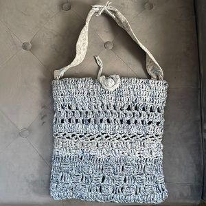 Handmade Walmart grocery bag purse with 3 inner pockets.